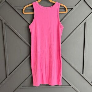 a new day Hot Pink Ribbed Tank Dress